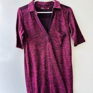 PrAna Shift-Polo Style Collared V-Neck Performance Dress Sz S Purple TennisGolf